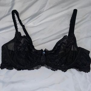 Victoria’s Secret Black Lace Unlined Bra Size 36B